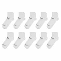 New Balance Ankle Socks 10 Pack White New Balance Ankle Socks 10 Pack White