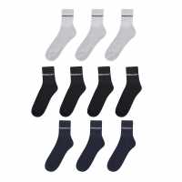 Donnay Ниски Чорапи 10 Pack Quarter Socks Mens Dark Asst Мъжки чорапи