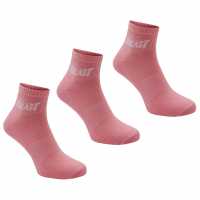 Everlast 3/4 Чорапи 3Бр. Quarter Sock 3 Pack Ladies Pink Дамски чорапи