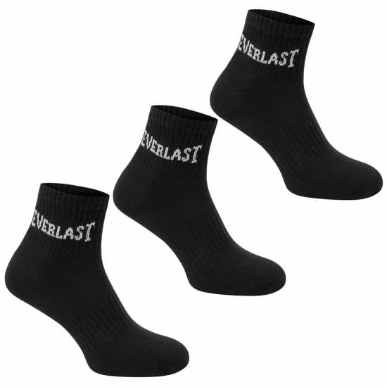 Everlast 3/4 Чорапи 3Бр. Quarter Sock 3 Pack Mens Black - Мъжки чорапи