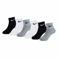 Nike Pack Of Ankle Socks Gry/Blk/Wht Детски чорапи