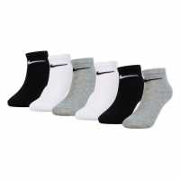 Nike Pack Of Trainer Socks Gry/Blk/Wht Детски чорапи
