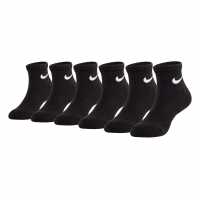 Nike 6Pk Df Quarter Sock In00 Black Детски чорапи