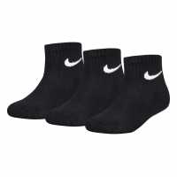 Nike 3Pk Df Quarter Sock In00 Black Детски чорапи