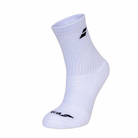 Мъжки чорапи Babolat Tennis Socks 3 Pack White Babolat Tennis Socks 3 Pack White Мъжки чорапи