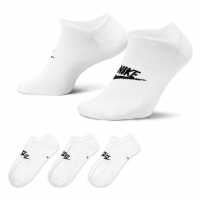 Nike Sportswear Everyday Essential No-Show Socks 3 Pairs White Мъжки чорапи