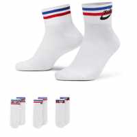 Nike Everyday Essential Ankle Socks 3 Pairs White Мъжки чорапи