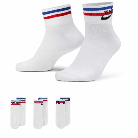 Nike Everyday Essential Ankle Socks 3 Pairs White - Мъжки чорапи