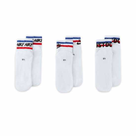 Nike Everyday Essential Ankle Socks 3 Pairs White - Мъжки чорапи