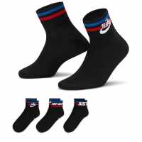 Nike Everyday Essential Ankle Socks 3 Pairs Black Мъжки чорапи