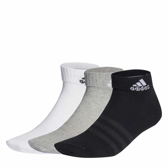 Adidas Thin And Light Ankle Socks 3 Pairs Gry/White/Black - Мъжки чорапи