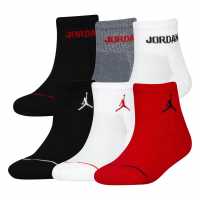 Air Jordan 6Pk Ankle Sock Juniors Тренировъчен червен Детски чорапи