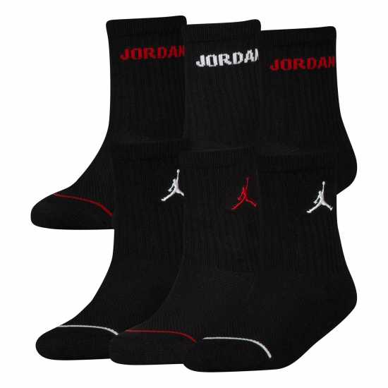 Детски чорапи Air Jordan Legend Crew 6Pk Sock Juniors Черно Air Jordan Legend Crew 6Pk Sock Juniors Черно Детски чорапи