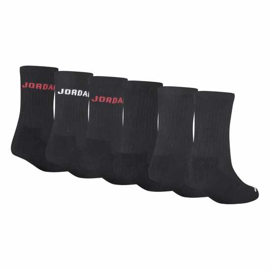 Детски чорапи Air Jordan Legend Crew 6Pk Sock Juniors Черно Air Jordan Legend Crew 6Pk Sock Juniors Черно Детски чорапи