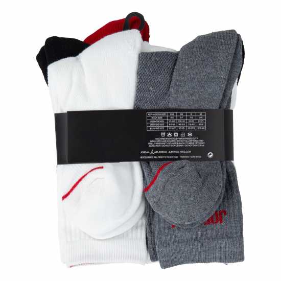 Air Jordan Legend Crew 6Pk Sock Juniors Red/Black/White Детски чорапи