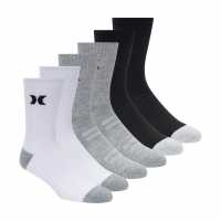 Hurley 6Pk Crew Sock Sn62 White/Multi 
