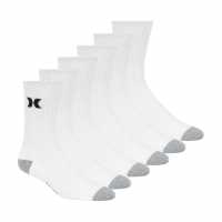Hurley 6Pk Crew Sock Sn62 White/Black 