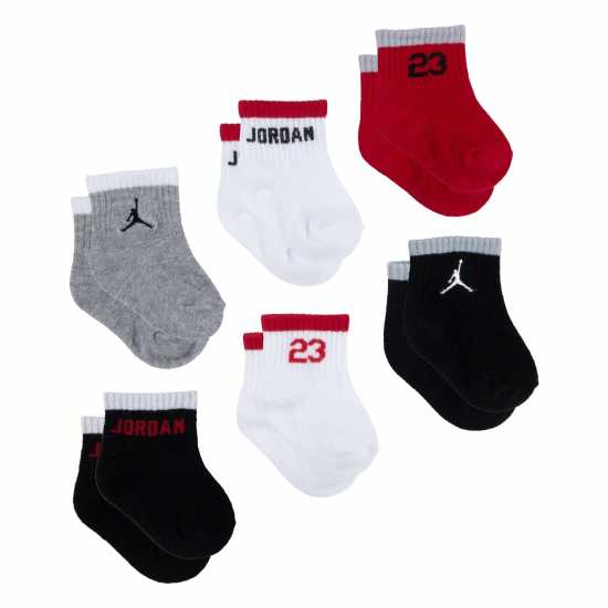 Детски чорапи Air Jordan 6 Pack Mixed Ankle Socks Baby Boys Air Jordan 6 Pack Mixed Ankle Socks Baby Boys Детски чорапи