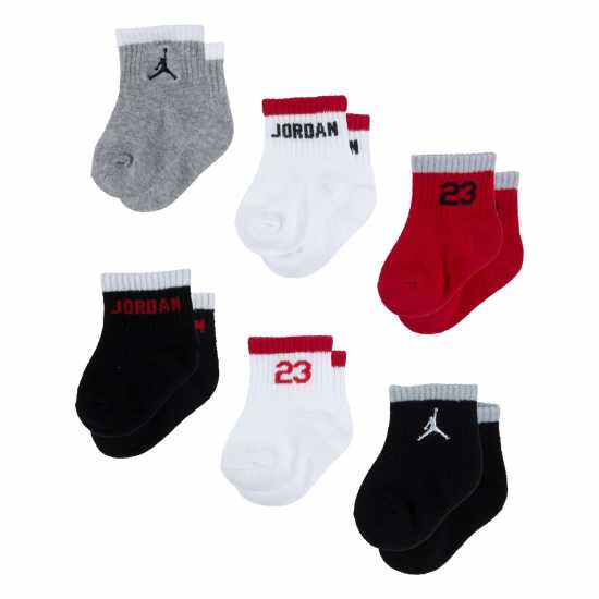 Детски чорапи Air Jordan 6 Pack Mixed Ankle Socks Baby Boys Air Jordan 6 Pack Mixed Ankle Socks Baby Boys Детски чорапи