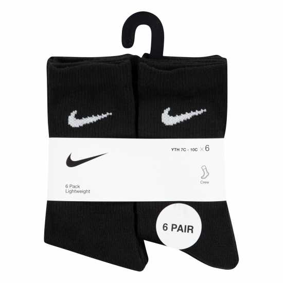 Nike 6 Pack Of Crew Socks Infants Черно Детски чорапи