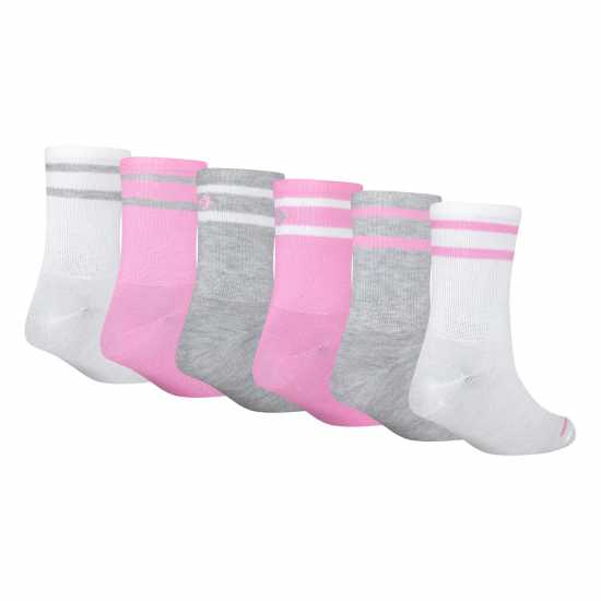 Converse 6 Чифта Чорапи Crew Socks 6 Pack Juniors Converse Pink Детски чорапи