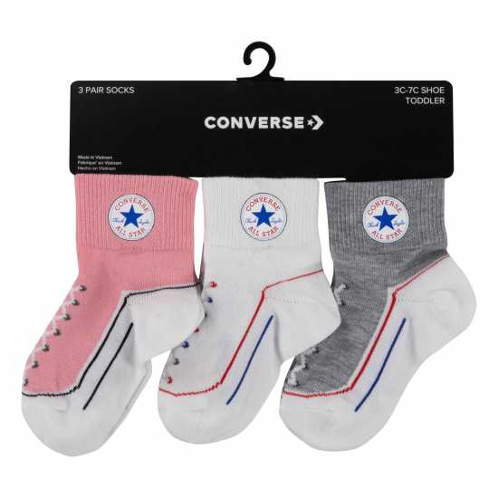 Converse 3 Чифта Чорапи Chuck Quarter 3 Pack Socks  Детски чорапи