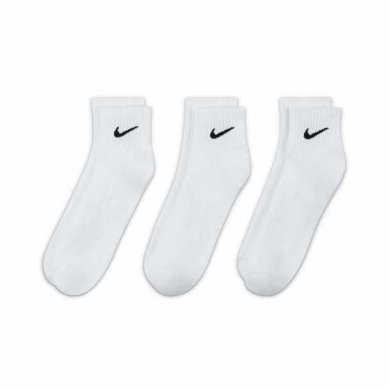 Nike 3Бр. Три Четвърти Чорапи Three Pack Quarter Socks Mens White/Black Мъжки чорапи