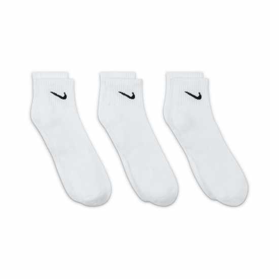 Nike 3Бр. Три Четвърти Чорапи Three Pack Quarter Socks Mens White/Black Мъжки чорапи