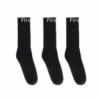 Firetrap Pack Crew Socks Black Мъжки чорапи