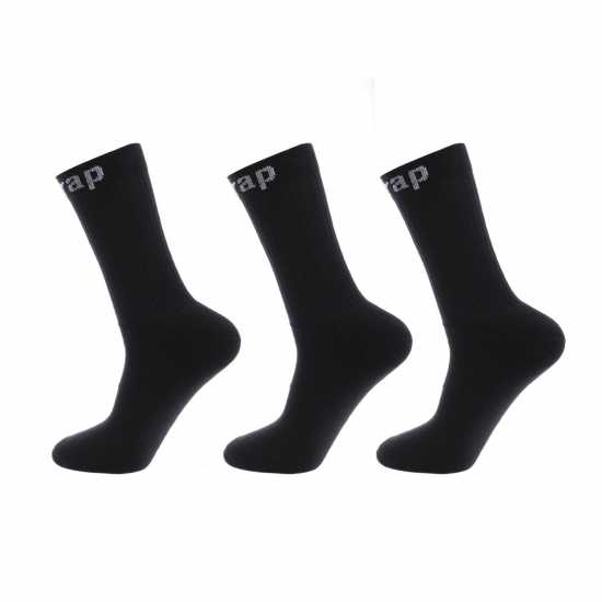 Firetrap Pack Crew Socks Black Мъжки чорапи