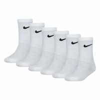 Nike 6 Pack Of Crew Socks Childrens White Детски чорапи