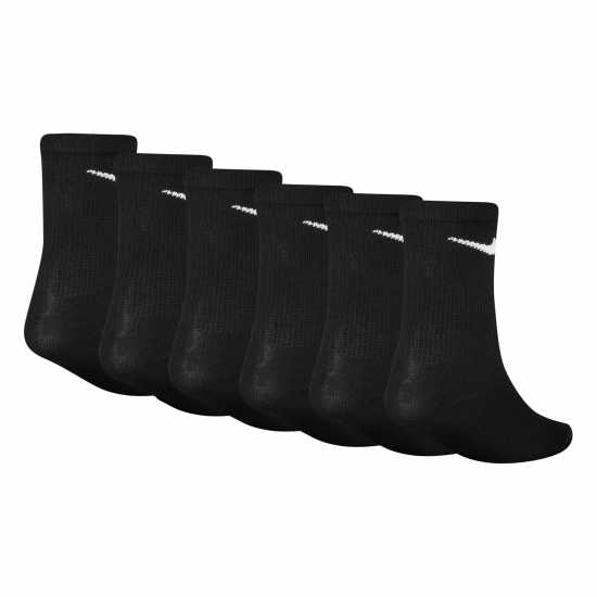 Nike 6 Pack Of Crew Socks Childrens Black Детски чорапи