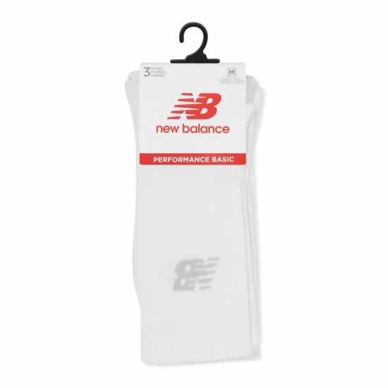 Мъжки чорапи New Balance Crew Socks 3 Pack Бяло New Balance Crew Socks 3 Pack Бяло Мъжки чорапи