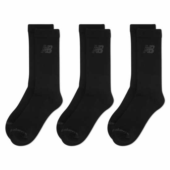 Мъжки чорапи New Balance Crew Socks 3 Pack Черно New Balance Crew Socks 3 Pack Черно Мъжки чорапи