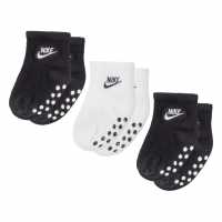 Nike Grippy Sock 3Pk Baby Black/White Детски чорапи