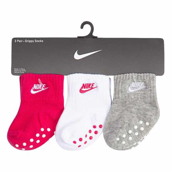 Nike Grippy Sock 3Pk Baby Rush pink Детски чорапи