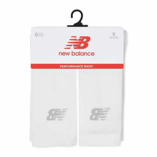 New Balance 6 Pack Crew Socks White Мъжки чорапи