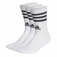 Adidas Cushioned 3 Stripe Crew Sock 3 Pack Ladies White/Black Дамски чорапи