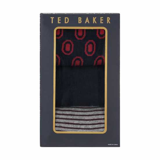 Ted Baker Men's Formal Crew Socks Blue/Red Mix Ted Baker Men's Formal Crew Socks Blue/Red Mix