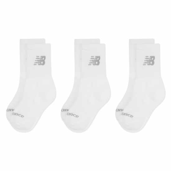 New Balance Kids 3 Pack Of Crew Socks White Детски чорапи