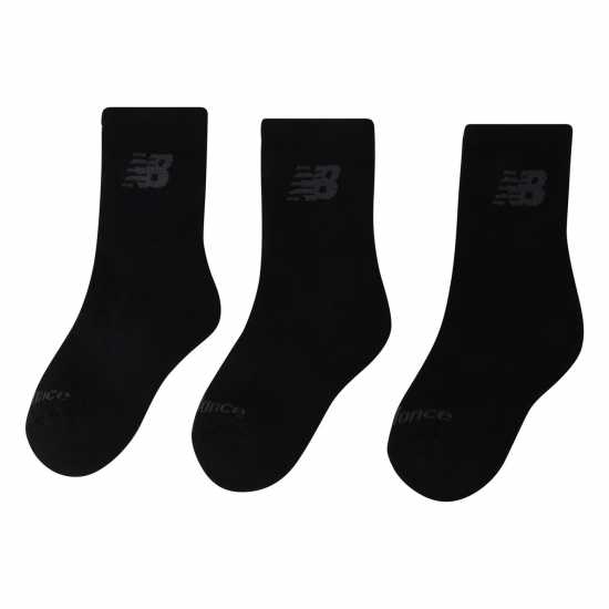 New Balance Kids 3 Pack Of Crew Socks Black - Детски чорапи