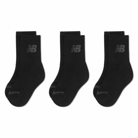 New Balance Kids 3 Pack Of Crew Socks Black Детски чорапи