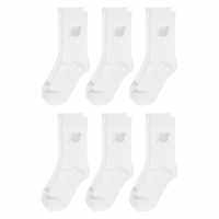 New Balance 6 Pack Of Crew Socks Juniors Бяло 
