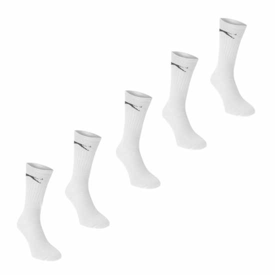 Slazenger Crew Socks 5 Pack Childs Бяло Детски чорапи