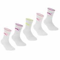 Slazenger Crew Socks 5 Pack Childs Bright Asst Детски чорапи