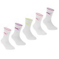 Slazenger Crew Socks 5 Pack Childs Ярки асортимент Детски чорапи