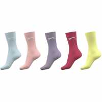Slazenger 5 Pack Crew Socks Junior Colours Детски чорапи