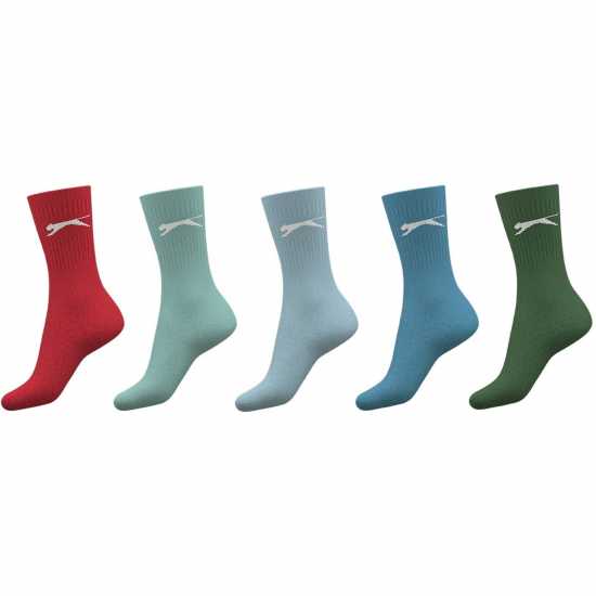 Детски чорапи Slazenger 5 Pack Crew Socks Junior Colours Slazenger 5 Pack Crew Socks Junior Colours Детски чорапи