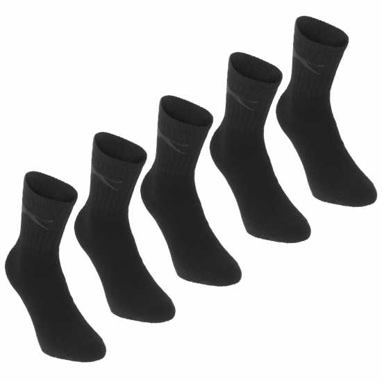 Slazenger 5 Pack Crew Socks Junior Dark Asst - Детски чорапи