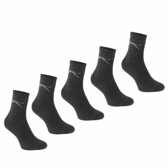 Slazenger Дамски Чорапи 5 Pack Crew Socks Ladies Dark Asst - Дамски чорапи